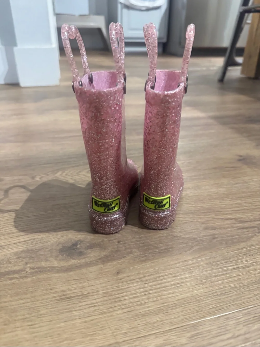 Western Chief Pink Glitter Kids Rain & Snow Boots with Handles